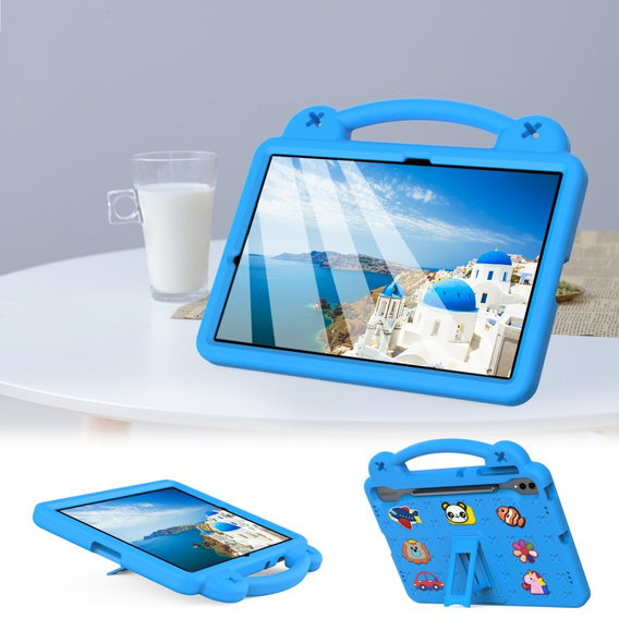 Dětské pouzdro pro Samsung Galaxy Tab S10+ Plus, Cute Patterns, se stojánkem, modré