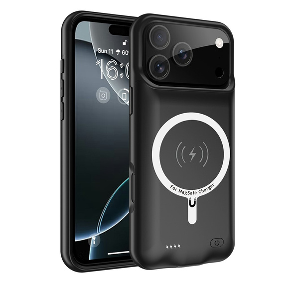 Pouzdro s baterií pro iPhone 17 Pro Max Powerbank 6000mAh MagSafe