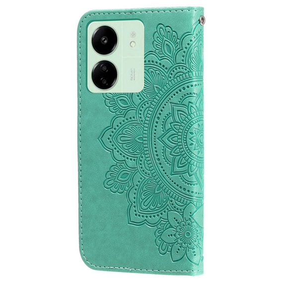 Klopové pouzdro pro Xiaomi Redmi 13C / Poco C65, Mandala Flower, zelené