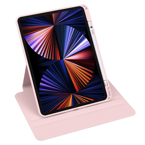 Pouzdro pro iPad Pro 11" 2022/2021/2020 (4/3/2 gen.), s prostorem pro stylus, otočné o 360°, růžové