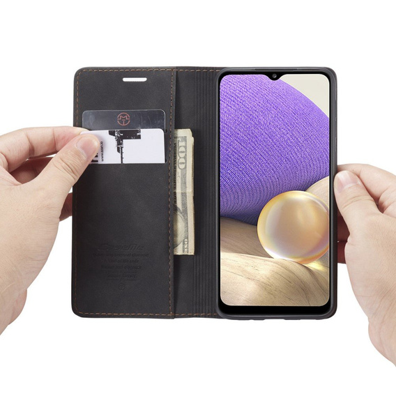 Pouzdro CASEME pro Samsung Galaxy A32 5G, Leather Wallet Case, černé