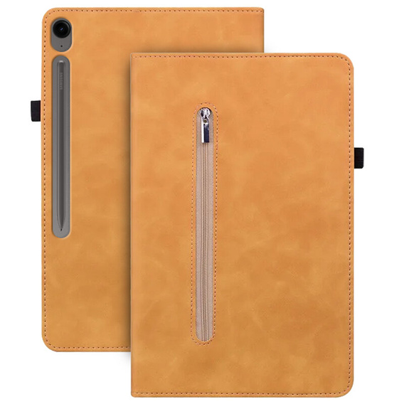 Pouzdro pro Samsung Galaxy Tab S10 Lite / S10 FE / S9 FE, Wallet Pen Slot, žlutý