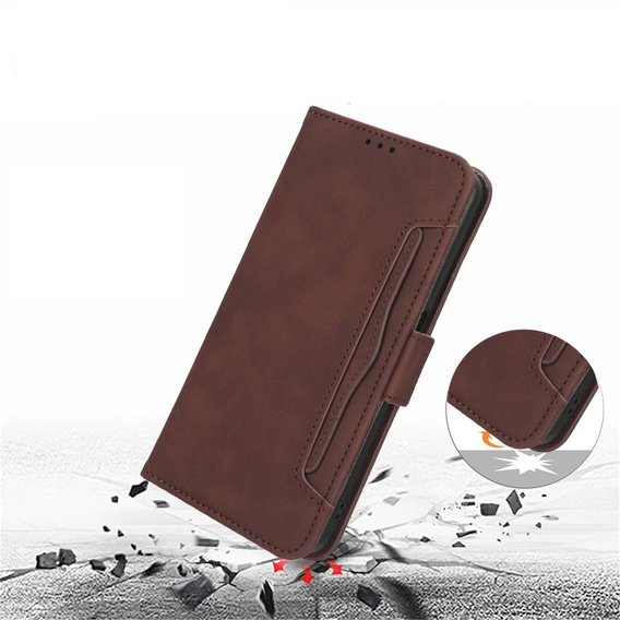 Klopové pouzdro pro Infinix Hot 30, Card Slot, hnědé