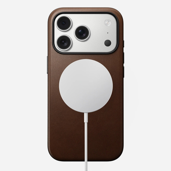 Pouzdro Nomad pro iPhone 17 Pro, moderní kožené pouzdro, hnědé