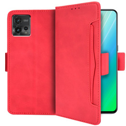 Klopové pouzdro pro Motorola Moto G72 4G, Card Slot, červené