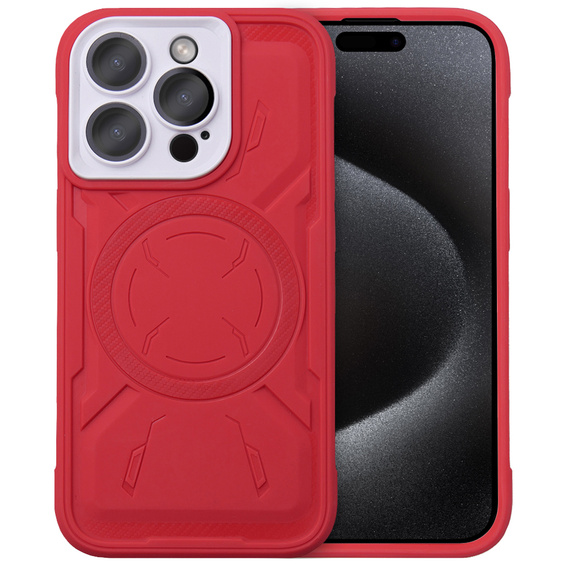 Pouzdro pro iPhone 15 Pro, ERBORD Armor Mag, červené