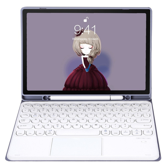 Pouzdro + klávesnice Samsung Galaxy Tab S6 Lite 2020 P610/P615 / S6 Lite 2022 10.4, Touchpad Pen Slot, fialové