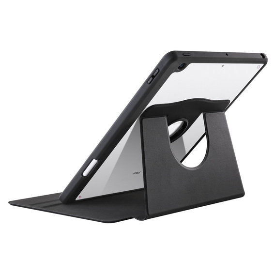 Pouzdro pro iPad 10.2" 2021/2020/2019 (9/8/7 gen.), s prostorem pro stylus, otočné o 360°, černé