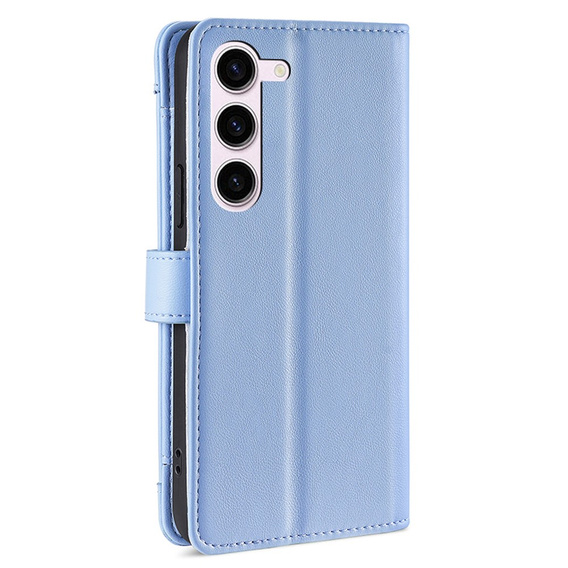 Klopové pouzdro pro Samsung Galaxy S23, Wallet Zipper Pocket, modré