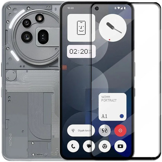3D tvrzené sklo pro Nothing Phone 3A Pro, černý rámeček