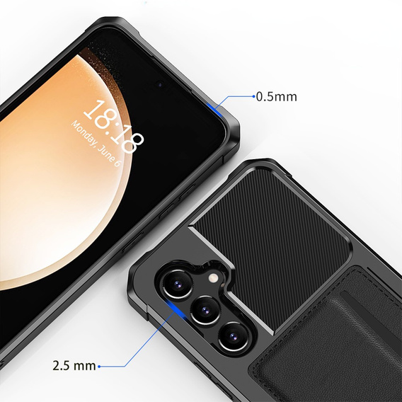 Pouzdro pro Samsung Galaxy A55 5G, Card Holder Kickstand, černé