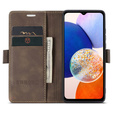 Pouzdro pro Samsung Galaxy A14 4G/5G, ERBORD Vintage peněženka s klopou, káva