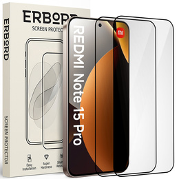 2x tvrzené sklo ERBORD 3D pro Xiaomi Redmi Note 15 Pro 4G