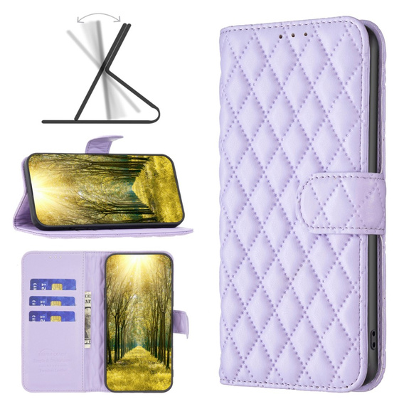 Klopové pouzdro pro Samsung Galaxy A15, Wallet, BINFEN COLOR, fialové