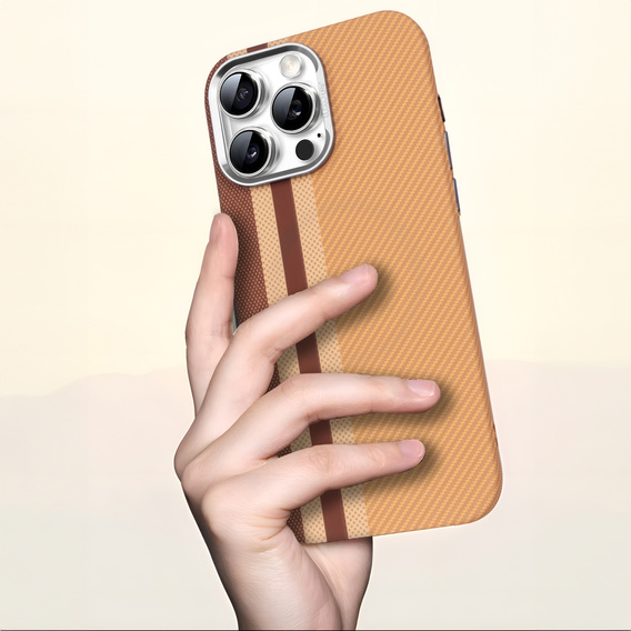 Pouzdro pro iPhone 16 Pro, Carbon Fiber MagSafe, žluté