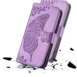 Klopové pouzdro pro Oppo Reno 14F, peněženka, Butterfly, fialové