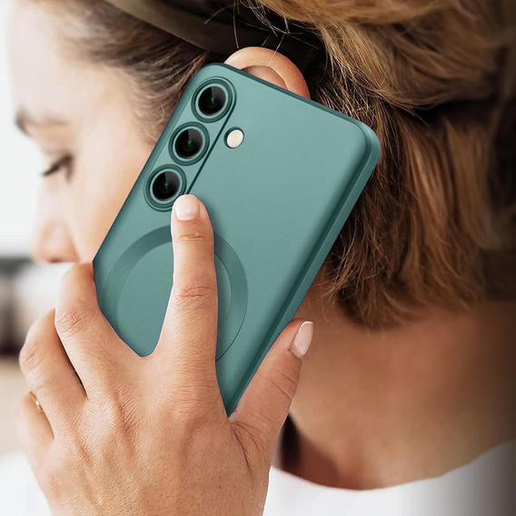 Pouzdro pro Samsung Galaxy A26, ColorMag, pro MagSafe, zelené + tvrzené sklo 9H