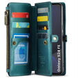 Pouzdro CASEME pro Samsung Galaxy S24 FE, RFID Leather Wallet, s popruhem přes rameno, zelené