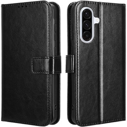 Klopové pouzdro pro Samsung Galaxy A56, Crazy Horse Wallet, černé