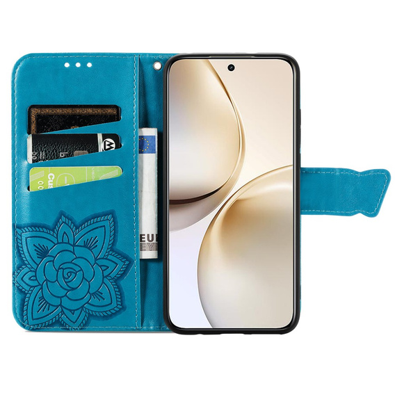 Klopové pouzdro pro Realme 14 Pro 5G, Butterfly, modré