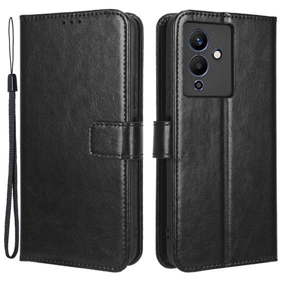 Klopové pouzdro pro Infinix Note 12 5G, Crazy Horse Wallet, černé