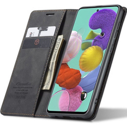 Pouzdro CASEME pro Samsung Galaxy A51, Leather Wallet Case, černé