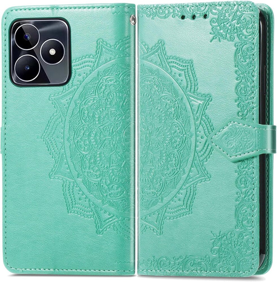 Klopové pouzdro pro Realme Note 50, Mandala, zelené