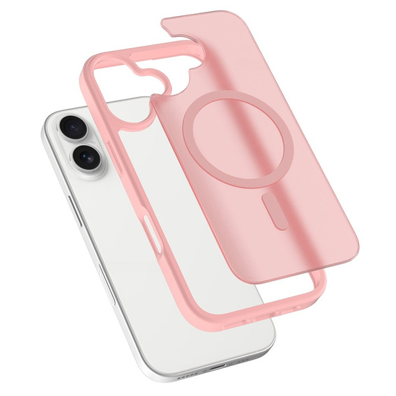 Pouzdro Matt pro iPhone 17, pro MagSafe, průsvitné růžové