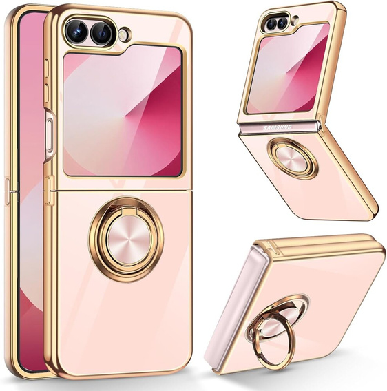 Pouzdro pro Samsung Galaxy Z Flip7 FE / Z Flip6, Electro Ring, růžové