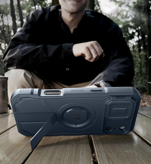 Pancéřové pouzdro Dexnor se stojánkem a spouští fotoaparátu, pro MagSafe pro iPhone 17 Pro Max