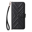 Flipové pouzdro pro Oppo Reno 13 Pro 5G, Crossbody Leather Wallet, černé