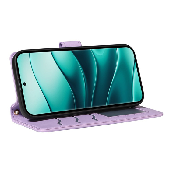 Pouzdro s klopou pro Xiaomi Redmi Note 14 Pro 5G / Xiaomi Redmi Note 14 Pro+ 5G / Xiaomi Poco X7 5G, Rhombus Crossbody Leather, fialové