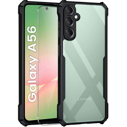 Pouzdro pro Samsung Galaxy A56, AntiDrop Hybrid, černé + tvrzené sklo 9H