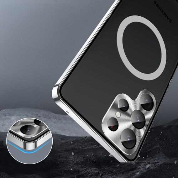 Ochranné pouzdro na fotoaparát pro Samsung Galaxy S23 Ultra, CamShield MagSafe, průhledná / stříbrná