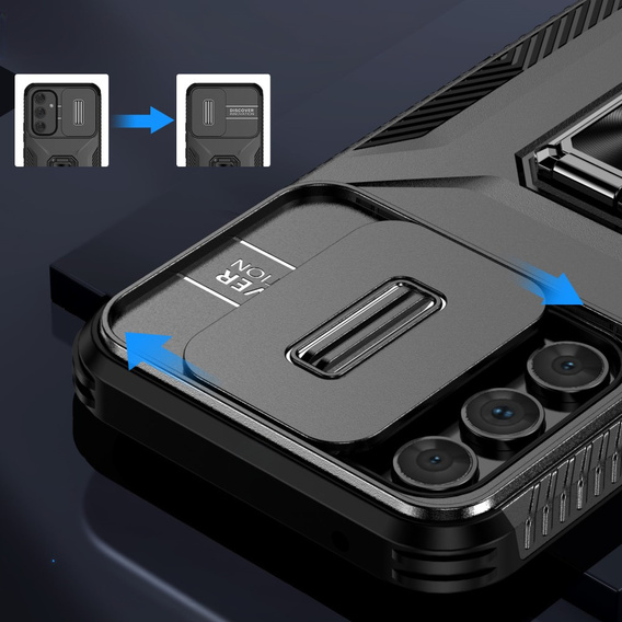 Pancéřové pouzdro pro Samsung Galaxy A54 5G, pancéřový kroužek Slide Ring, černé