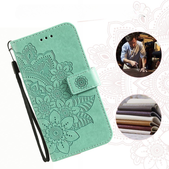Klopové pouzdro pro Samsung Galaxy A54 5G, Mandala Flower, zelené
