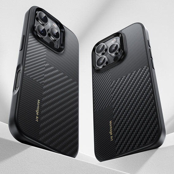 Pouzdro BENKS Kevlar pro iPhone 16 Pro, pro MagSafe, Carbon Fiber, černé