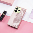 Klopové pouzdro pro Xiaomi Redmi Note 14 4G, Butterfly, růžové rose gold