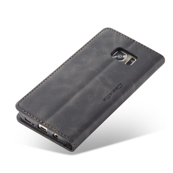 Pouzdro CASEME pro Samsung Galaxy S7 Edge, Leather Wallet Case, černé