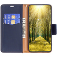 Klopové pouzdro pro Samsung Galaxy A55 5G, Wallet Litchi Leather, tmavě modrý