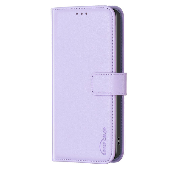 Klopové pouzdro pro Samsung Galaxy A25 5G, BINFEN Wallet, fialové + 9H sklo 