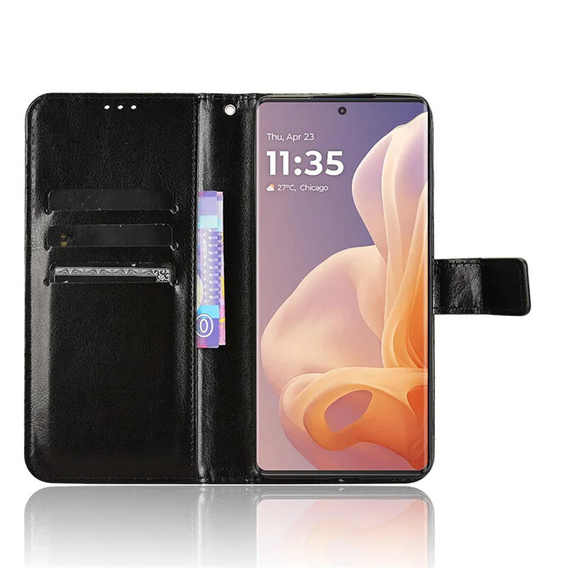 Klopové pouzdro pro Motorola Moto G85, Crazy Horse Wallet, černé