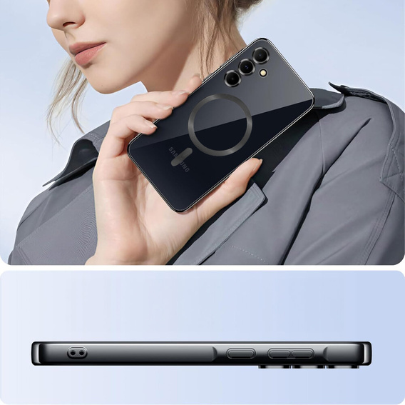 Pouzdro pro Samsung Galaxy A55 5G, Electro MagSafe, černé + sklo na displej
