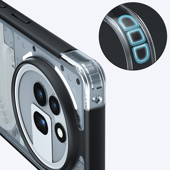 Pouzdro pro Nothing Phone 3A Pro, Fusion Hybrid, transparentní / černé