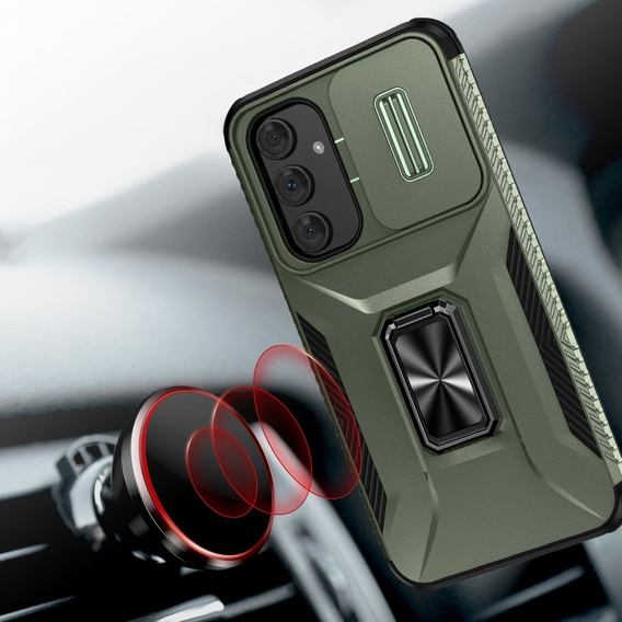 Pancéřové pouzdro pro Samsung Galaxy A54 5G, pancéřový kroužek Slide Ring, zelené