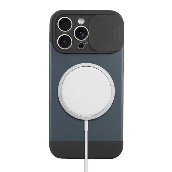 Pouzdro pro iPhone 15 Pro Max, ERBORD MagProtect Slide Camera, titanově modrá