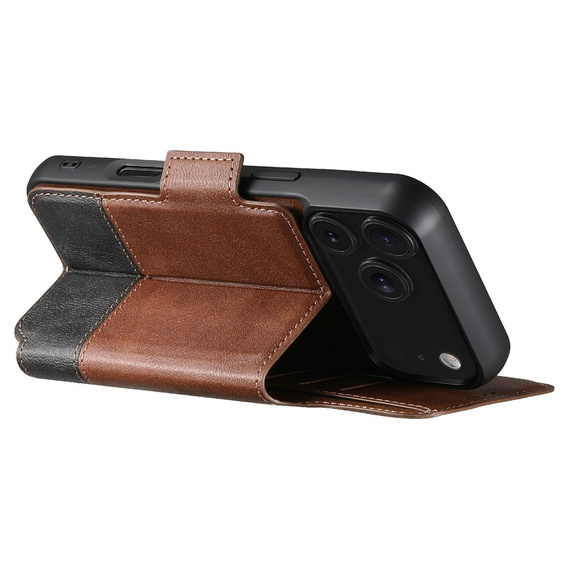 Flipové pouzdro 2 v 1 pro iPhone 17 Pro, SUTENI, pro MagSafe, hnědé