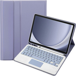 Pouzdro + klávesnice Samsung Galaxy Tab A9+, Leather Pen Slot TouchPad, fialové