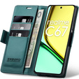 Pouzdro pro Realme C67 4G, ERBORD Glossy Litchi, flipová peněženka, zelené