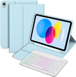 Pouzdro s podsvícenou bluetooth klávesnicí pro iPad 10.9 2022 (10 gen.), modré
